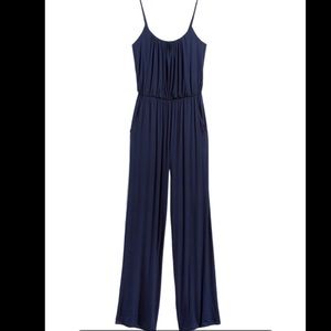 Kaileigh Navy Blue Adalia Knit Jumpsuit